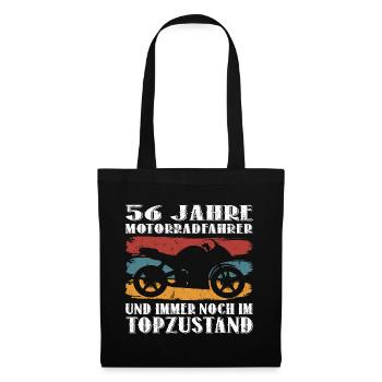 Motorradfahrer Motorrad 56 Jahre 56 Geburtstag - Stoffbeutel - Schwarz - Vorne