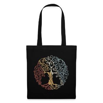 Tree Of Life Retro Style Vintage - Stoffbeutel - Schwarz - Vorne