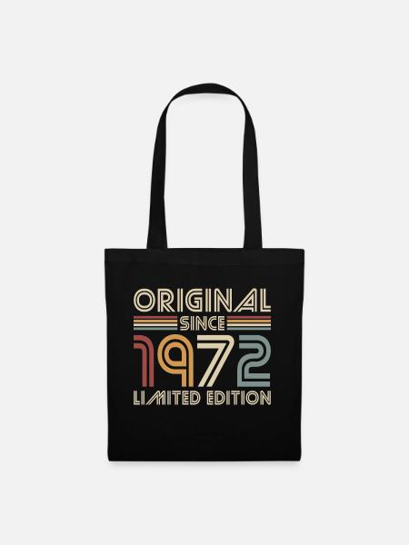 1972 Vintage Jahrgang Geburtstag Retro Geschenk - Stoffbeutel - Schwarz