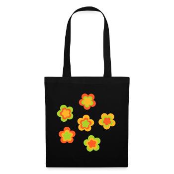 70s Flower Pattern - Tote Bag - black - Front