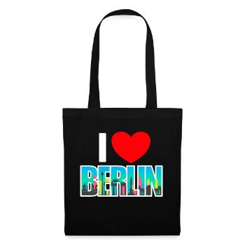 I love berlin - Stoffbeutel - Schwarz - Vorne