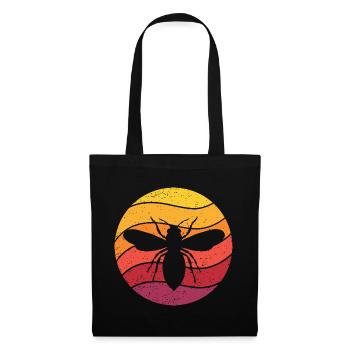 Honigbiene Retro Style Vintage - Stoffbeutel - Schwarz - Vorne