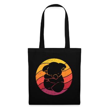 Koala Retro Style Vintage - Stoffbeutel - Schwarz - Vorne