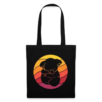 Koala Retro Style Vintage - Stoffbeutel - Schwarz - Vorne