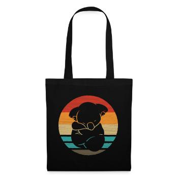 Koala Retro Style Vintage - Stoffbeutel - Schwarz - Vorne