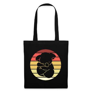 Koala Retro Style Vintage - Stoffbeutel - Schwarz - Vorne