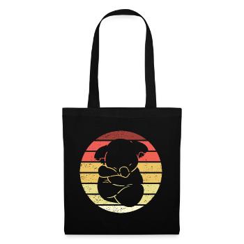 Koala Retro Style Vintage - Stoffbeutel - Schwarz - Vorne