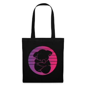 Koala Retro Style Vintage - Stoffbeutel - Schwarz - Vorne