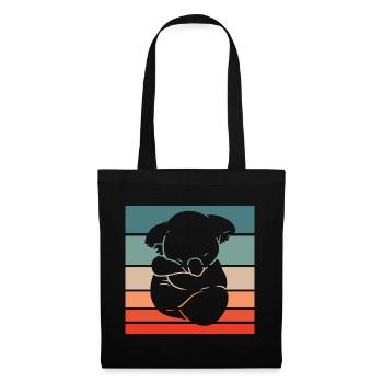 Koala Retro Style Vintage - Stoffbeutel - Schwarz - Vorne