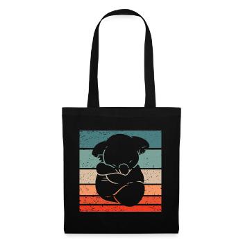 Koala Retro Style Vintage - Stoffbeutel - Schwarz - Vorne