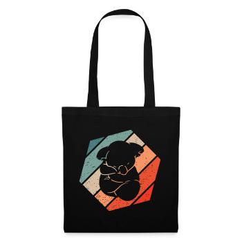 Koala Retro Style Vintage - Stoffbeutel - Schwarz - Vorne