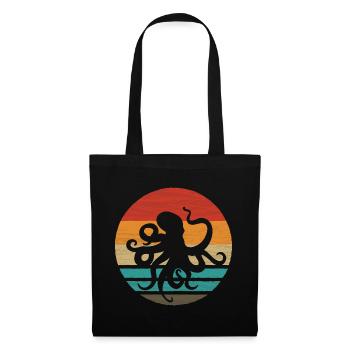 Octopus Retro Style Vintage - Tote Bag - black - Front