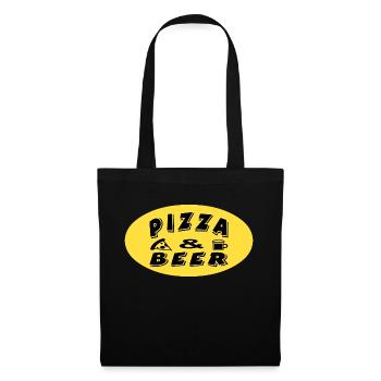 Pizza - Stoffbeutel - Schwarz - Vorne