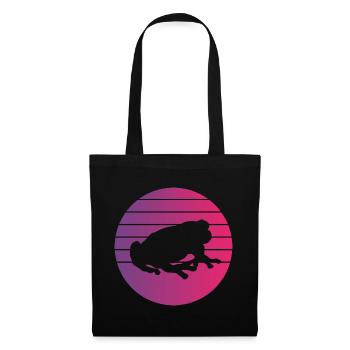 Frosch Retro Style Vintage - Stoffbeutel - Schwarz - Vorne