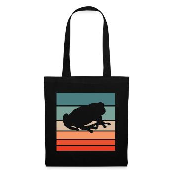 Frosch Retro Style Vintage - Stoffbeutel - Schwarz - Vorne