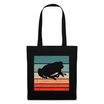 Frosch Retro Style Vintage - Stoffbeutel - Schwarz - Vorne