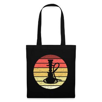 Wasserpfeife Retro Style Vintage - Stoffbeutel - Schwarz - Vorne