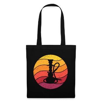 Wasserpfeife Retro Style Vintage - Stoffbeutel - Schwarz - Vorne