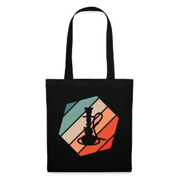 Wasserpfeife Retro Style Vintage - Stoffbeutel - Schwarz - Vorne