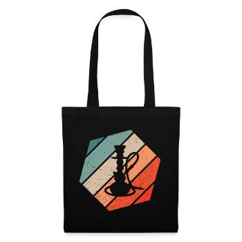 Wasserpfeife Retro Style Vintage - Stoffbeutel - Schwarz - Vorne