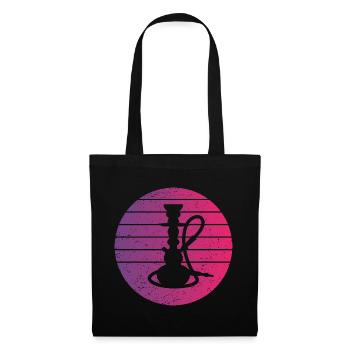 Wasserpfeife Retro Style Vintage - Stoffbeutel - Schwarz - Vorne