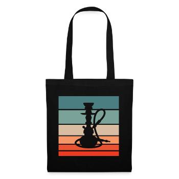 Wasserpfeife Retro Style Vintage - Stoffbeutel - Schwarz - Vorne