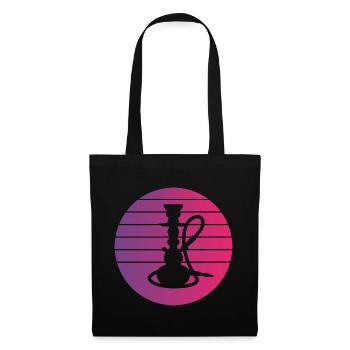 Wasserpfeife Retro Style Vintage - Stoffbeutel - Schwarz - Vorne
