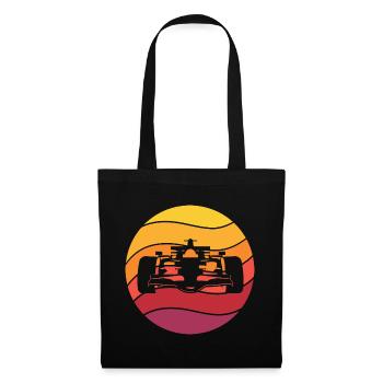 Voiture de course Retro Style Vintage - Sac en tissu - noir - Devant