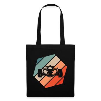 Voiture de course Retro Style Vintage - Sac en tissu - noir - Devant