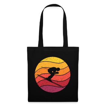 Skifahren Retro Style Vintage - Stoffbeutel - Schwarz - Vorne