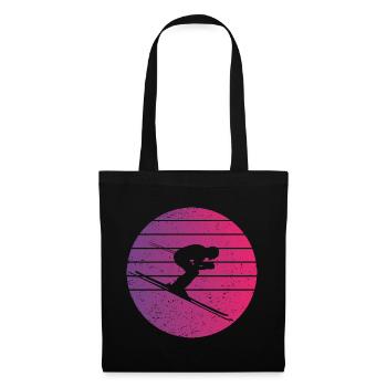 Skifahren Retro Style Vintage - Stoffbeutel - Schwarz - Vorne