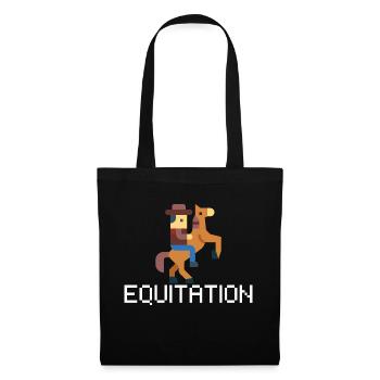 horse riding pixel- idee gift rider - Tote Bag - black - Front
