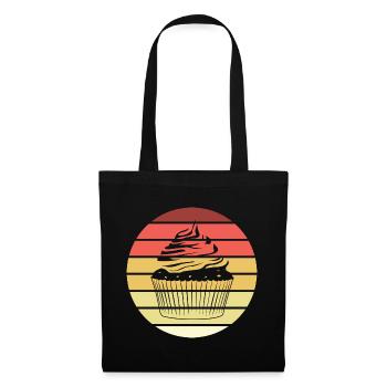 Cupcake Retro Style Vintage - Stoffbeutel - Schwarz - Vorne