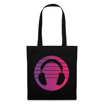 Headphones Retro Style Vintage - Tote Bag - black - Front