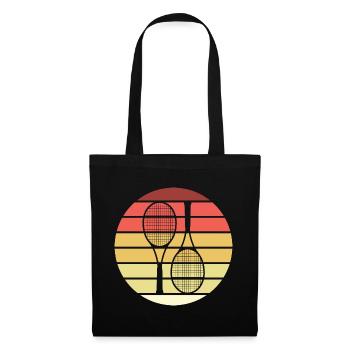 Tennis Retro Style Vintage - Stoffbeutel - Schwarz - Vorne