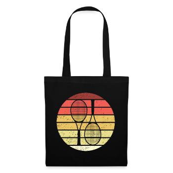 Tennis Retro Style Vintage - Stoffbeutel - Schwarz - Vorne