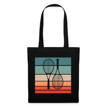 Tennis Retro Style Vintage - Stoffbeutel - Schwarz - Vorne