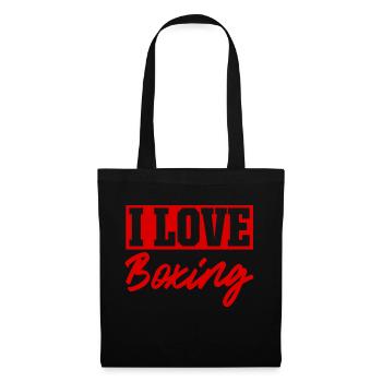 Ich liebe Boxen - Stoffbeutel - Schwarz - Vorne