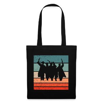 Abschlussfeier Retro Style Vintage - Stoffbeutel - Schwarz - Vorne