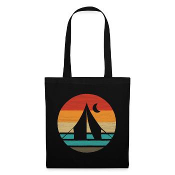 Camping Retro Style Vintage - Sac en tissu - noir - Devant