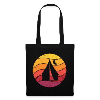 Camping Retro Style Vintage - Sac en tissu - noir - Devant