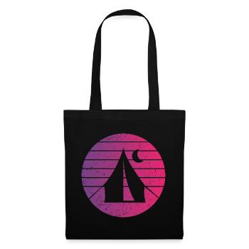 Camping Retro Style Vintage - Sac en tissu - noir - Devant