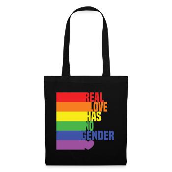 Real Love Has No Gender LGBTQ Rainbow Heart - Tote Bag - black - Front