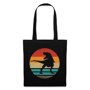 Dinosaure Rétro Style Vintage - Sac en tissu - noir - Devant