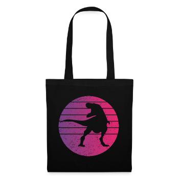 Dinosaure Rétro Style Vintage - Sac en tissu - noir - Devant