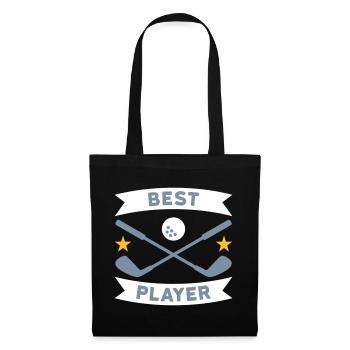 Meilleur joueur de golf (bannières, étoiles, clubs de golf) - Sac en tissu - noir - Devant