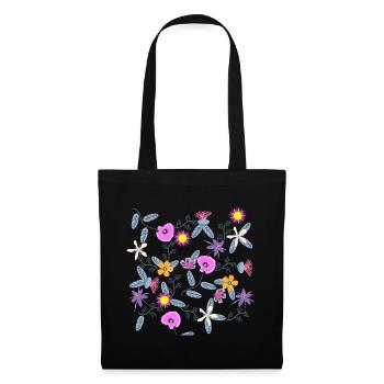 Mohnblüte Wildblumen Blüte Blumenkunst - Stoffbeutel - Schwarz - Vorne