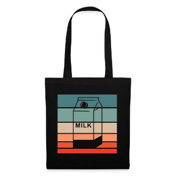 Milchkarton Retro Style Vintage - Stoffbeutel - Schwarz - Vorne