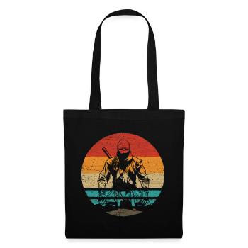 Ninja Retro Style Vintage - Stoffbeutel - Schwarz - Vorne