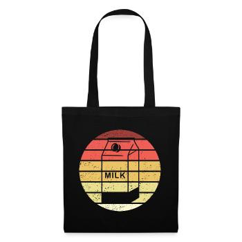 Milchkarton Retro Style Vintage - Stoffbeutel - Schwarz - Vorne